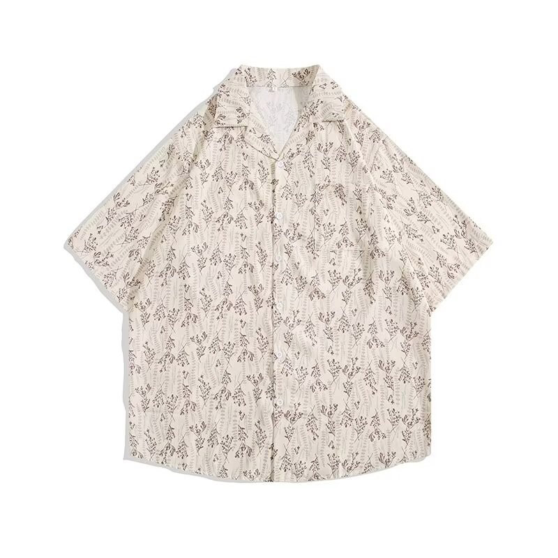 SINRANSINYA丨Men's shirt - Cashew flower short-sleeved shirt Summer fashion handsome high-grade lapel shirt Design emotional pair jacket