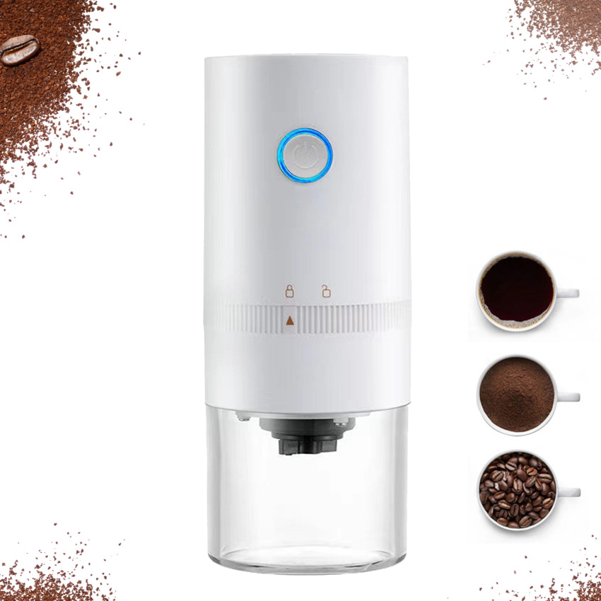 Portable Electric Burr Coffee Grinder, Electric Rechargeable Mini Coffee Grinder with Multiple Grinding Settings
