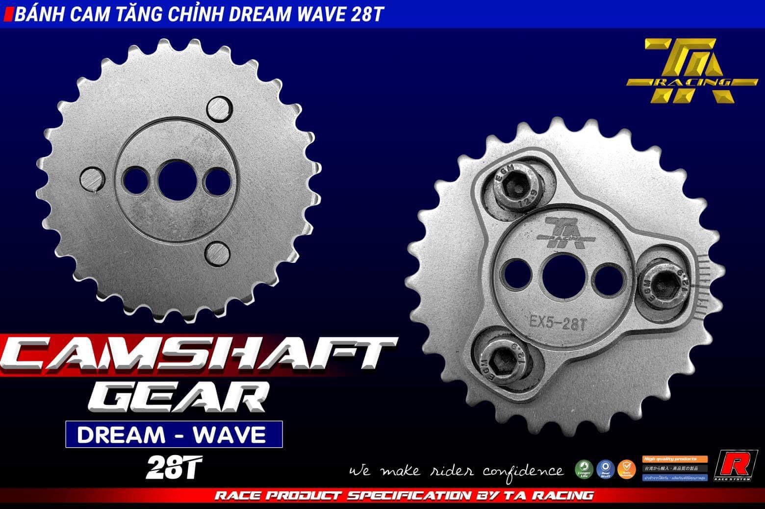 Bánh cam tăng chỉnh TA Wave / Dream - 28 răng
