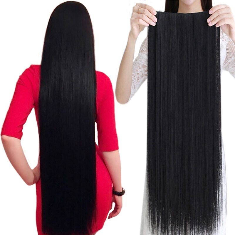 Phần mở rộng tóc dài thẳng có kẹp cực dài 100cm dành cho nữ