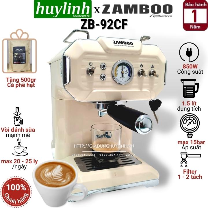 Máy pha cà phê espresso zamboo zb-92cf - tặng 500gr cafe