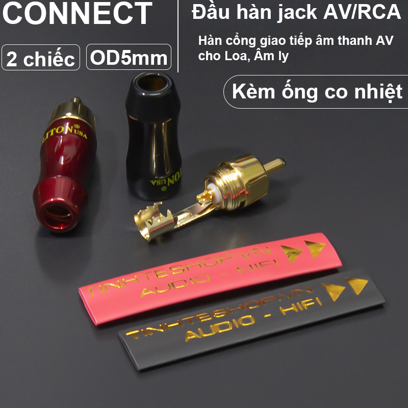 24K gold plated pure copper AV audio jack 6mm