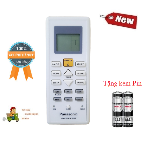 Điều khiển điều hòa Pa_na_so_nic 1 & 2 chiều Inverter- Hàng chính hãng mới 100% Tặng kèm Pin