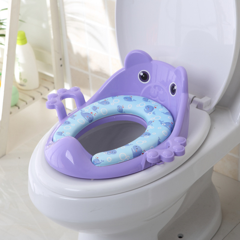 Bô ngồi vệ sinh thu nhỏ cho bé an toàn tiện lợi giúp bé tự đi vệ sinh có tay cầm bằng nhựa có đệm lót ngồi