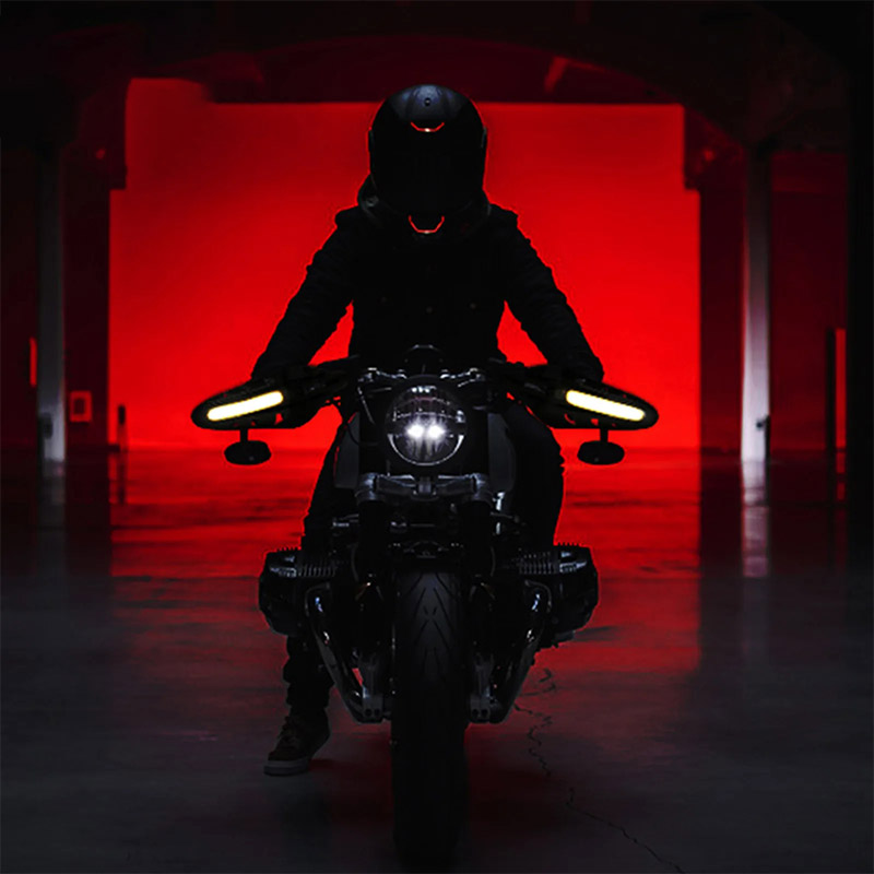Off-road motorcycle hand guard with LED light, anti-fall protection, modified front handlebar windshield, rain protection