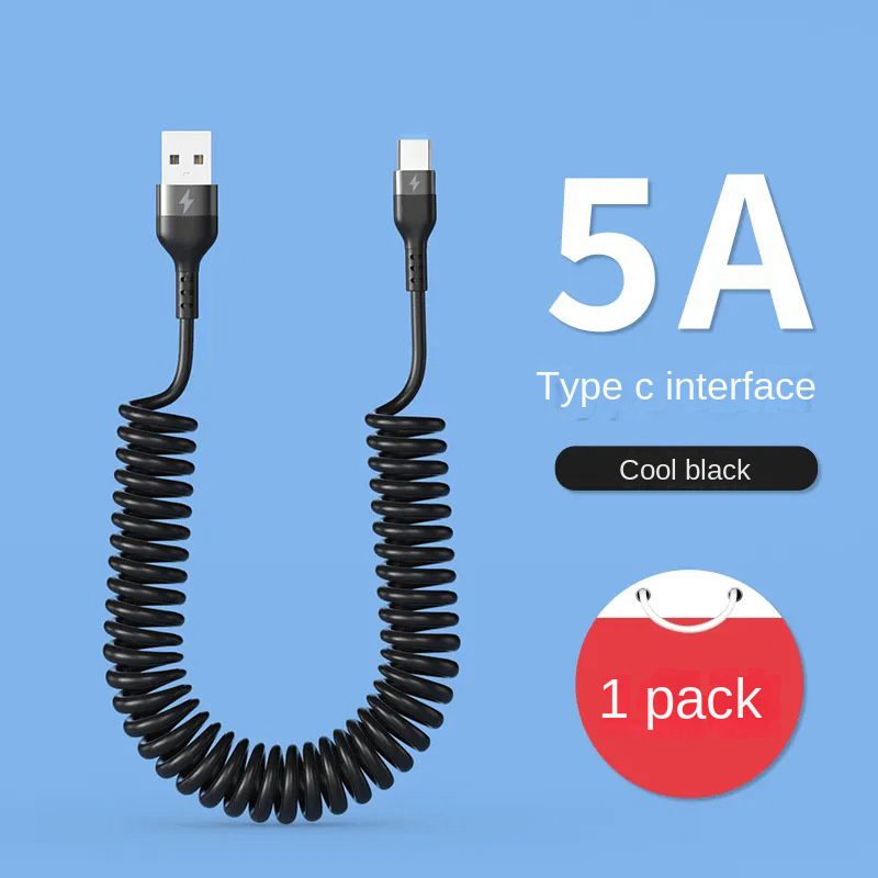 Sp telescopic 66w 5a fast charging type c data cable usb 3a micro car phone charger for 13 14 pro sumsung poco