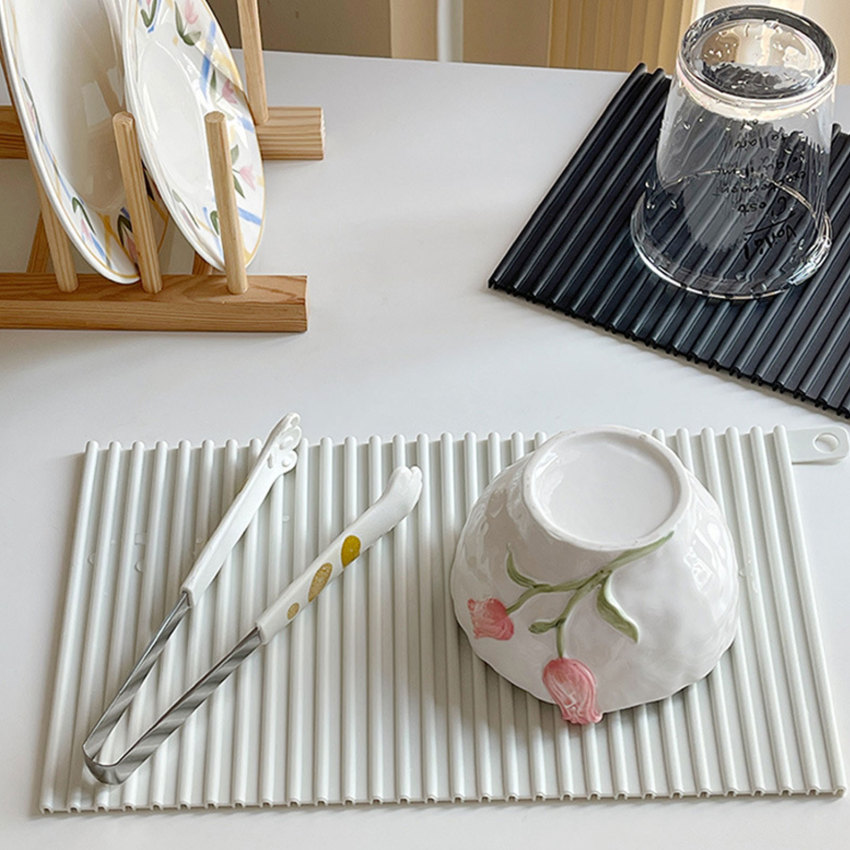 Silicone khô thảm cống Mat Bộ đồ ăn nhà bếp Khay Ráo Nước worktop placemat cho Lót đĩa bàn ăn phụ kiện nhà bếp