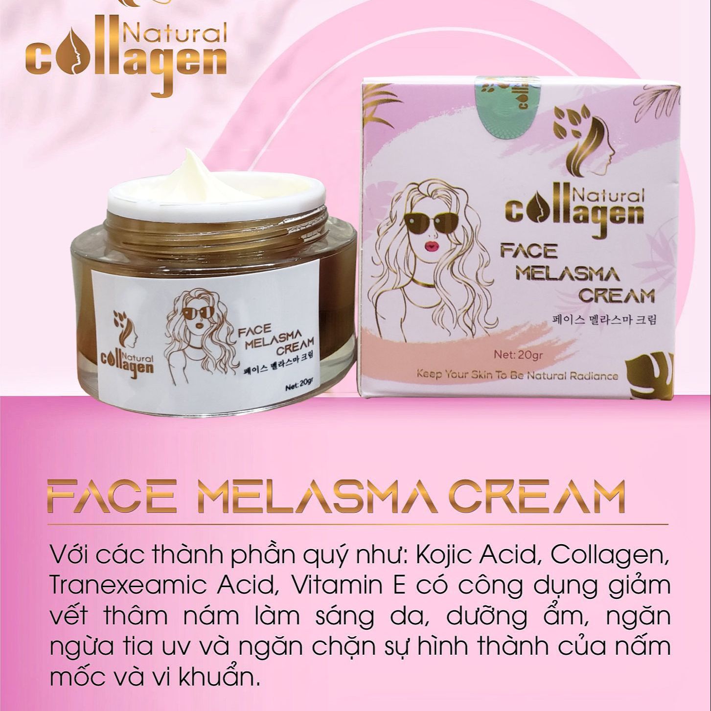 Kem dưỡng da tươi sáng căng mọng Face Melasma Cream 20g mờ thâm nám