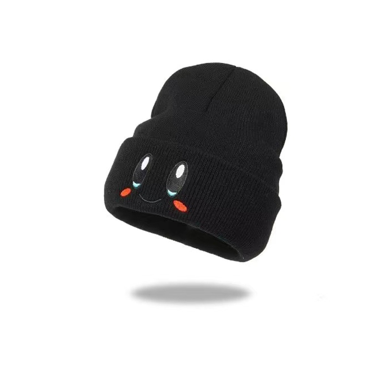 Fashion Smiley Face Embroidery Knitted Hat for Men High Quality Hip Hop Cap Women Casual Cotton Beanie