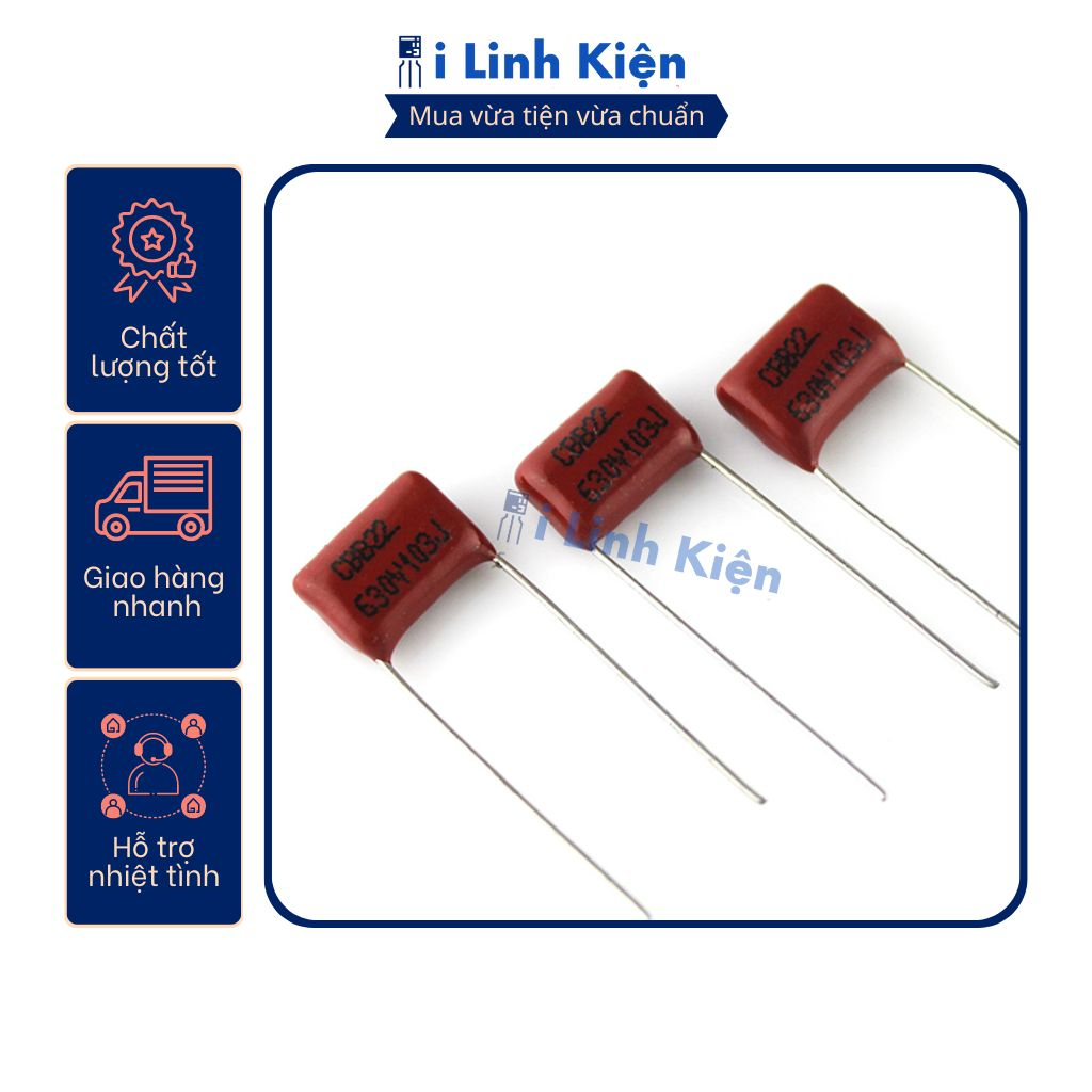 Tụ cbb 630v 103j 10nf 0.01uf 10mm chất lượng tốt.