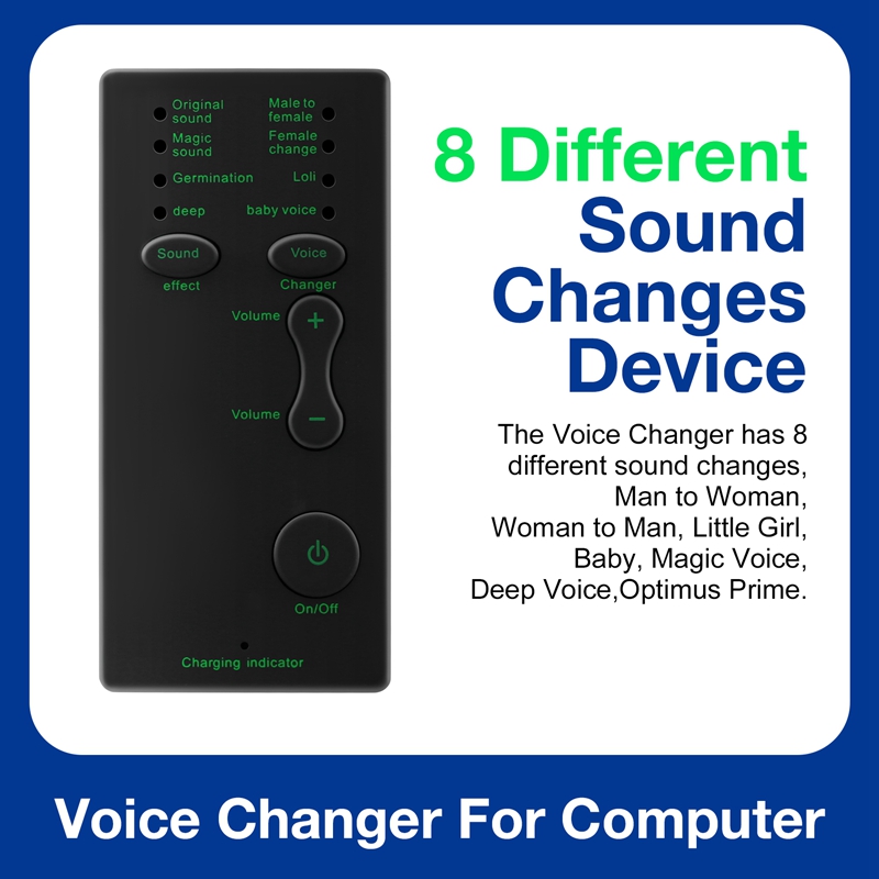 Voice Changer 7 Different Sound Changes Device for Computer Laptop