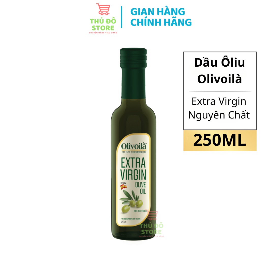 Dầu oliu nấu ăn olivoila extra virgin olive oil thượng hạng - chai 250ml