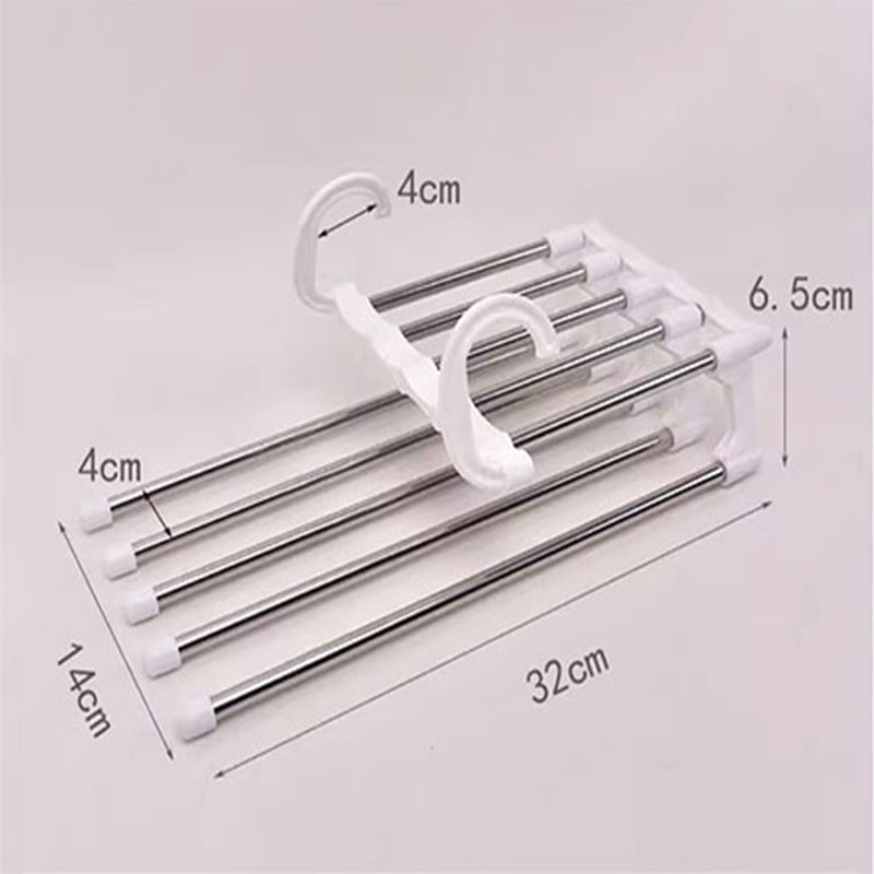 Giá treo quần năm tầng bằng thép không gỉ nhiều chức năng nhiều lớp có thể gập lại chống trượt tủ quần áo giá treo quần ma thuật kẹp quần