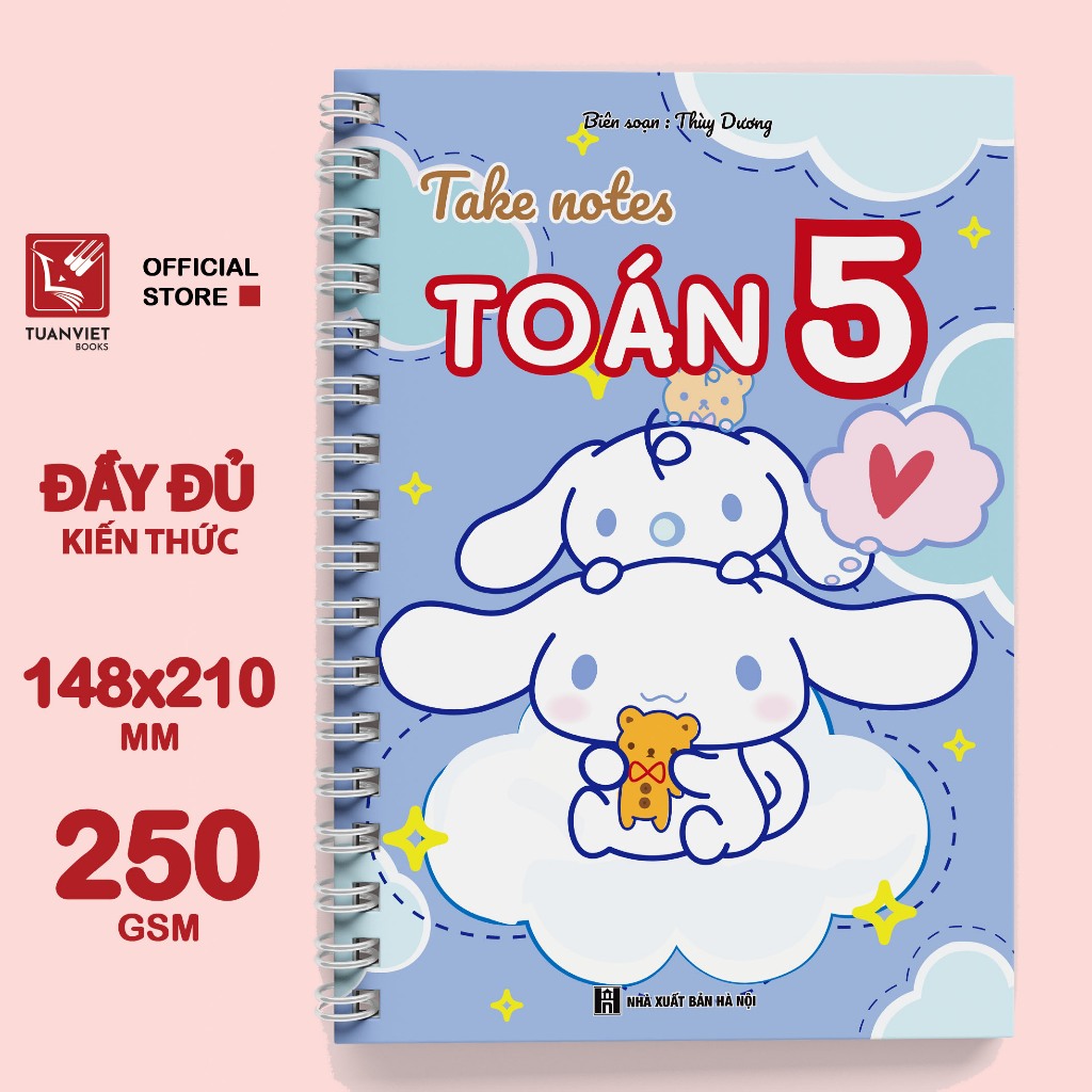 Sổ giấy lò xo take note toán 5 tuanviet books cỡ a5
