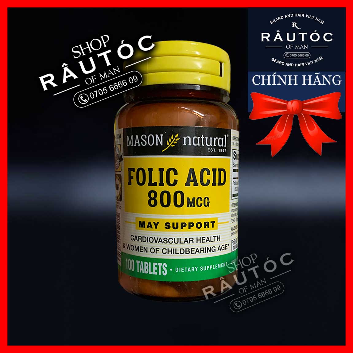 Folic Acid 800 mcg - Hỗ Trợ Mọc Râu