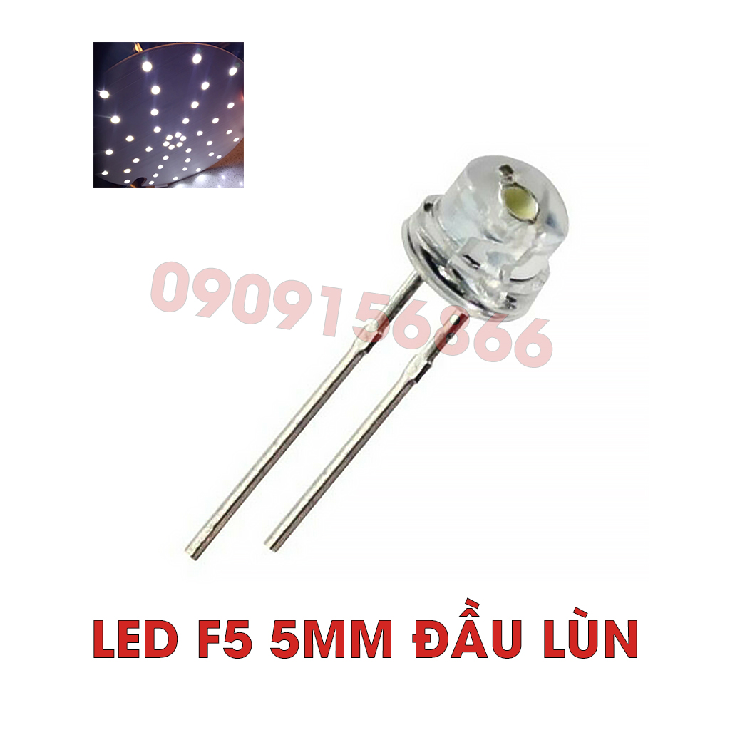 Đèn led phi 5 f5 5mm lùn (combo 10 led)