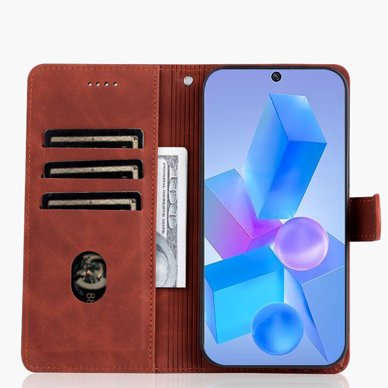 Tokifu For Infinix Hot 40 New Business Minimalist Flip Style Leather Anti Fall Protective Back Cover.