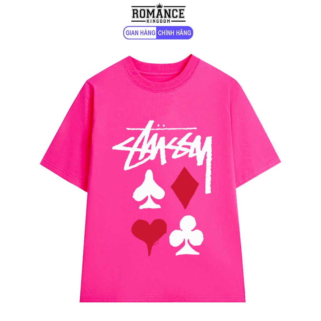 Áo Thun Sweater Unisex In Hình Lá Bài Stussy Áo Bộ Bài Stussy Chất Vải Cotton Cao Cấp Co Giãn Thoáng Mát Mềm Mịn Romance Official