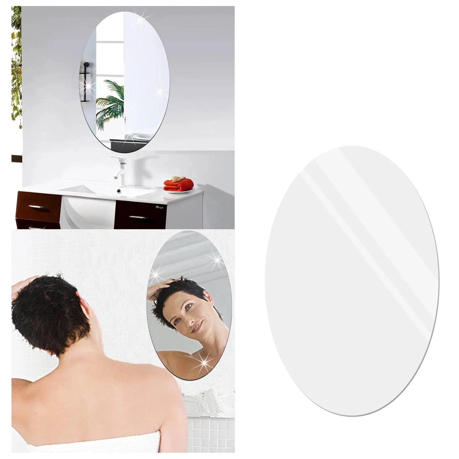 Mirror wall stickers, self-adhesive wall mirror stickers, flexible self ...