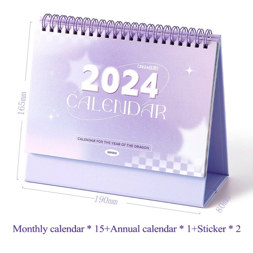 2024 Desktop Calendar Portable Schedule Table Planner DIY Sticker Daily