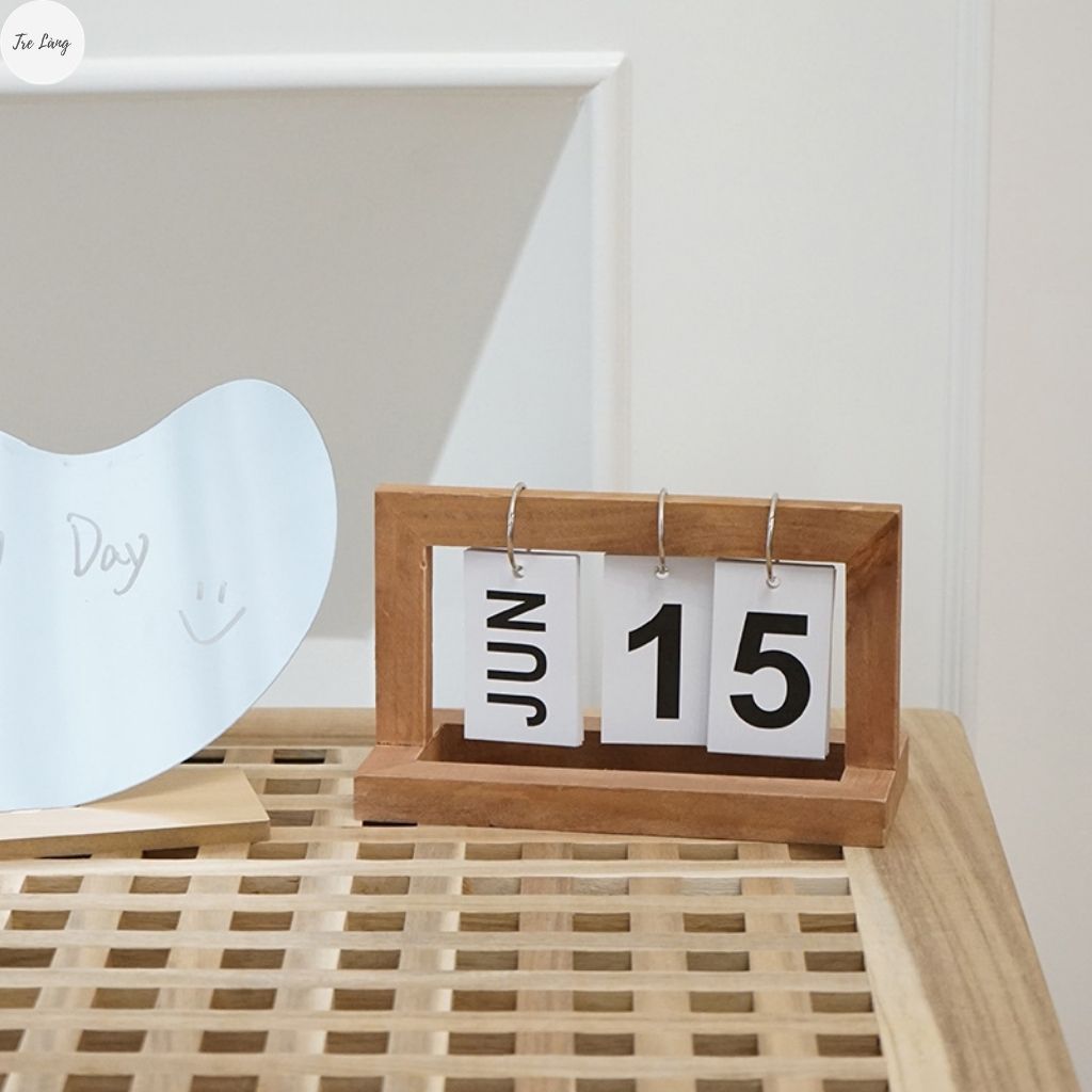 Lịch để bàn 2022 - Lịch gỗ mini để bàn Decor trang trí TRE LÀNG.