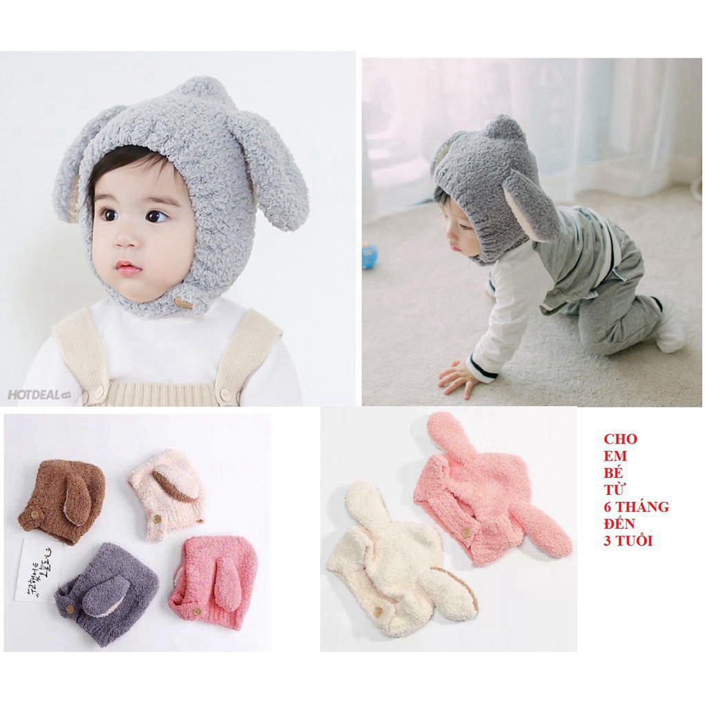 Mũ Len Tai Cừu/Mũ Lông Cừu Đáng Yêu Cho Bé