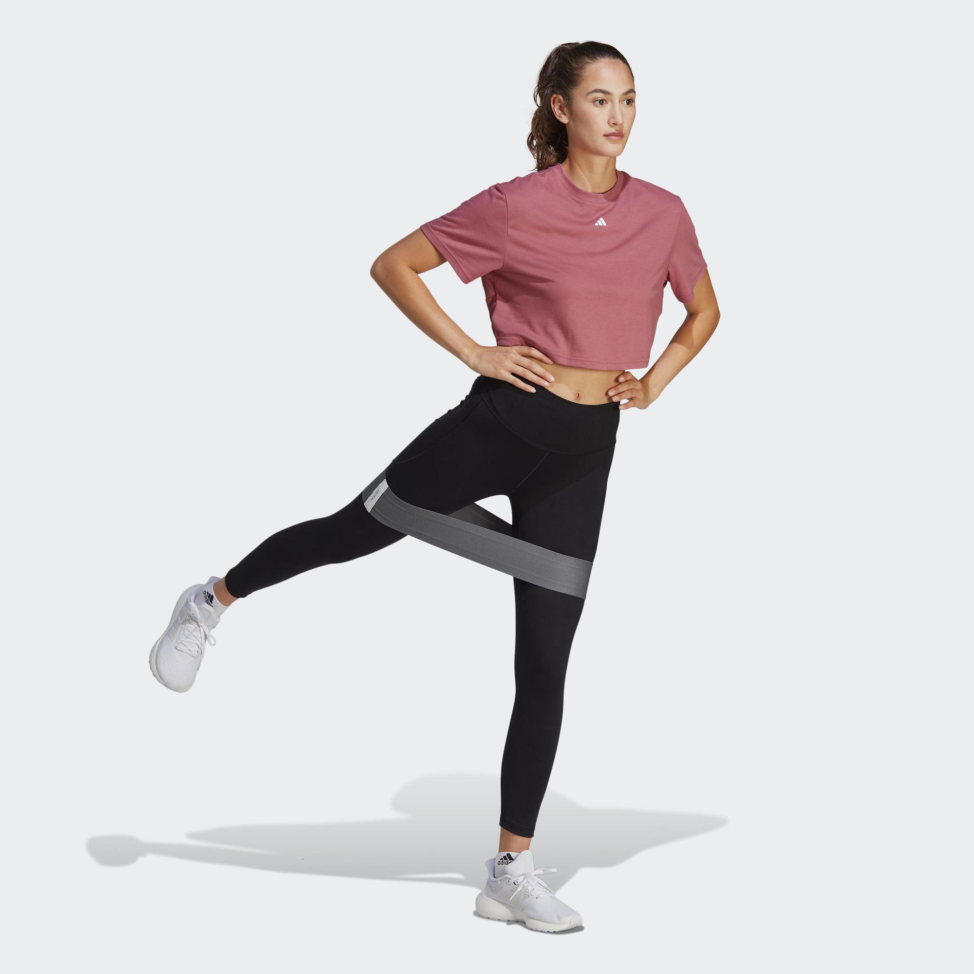 adidas Tập luyện Áo Thun Studio Nữ Hồng IB8563
