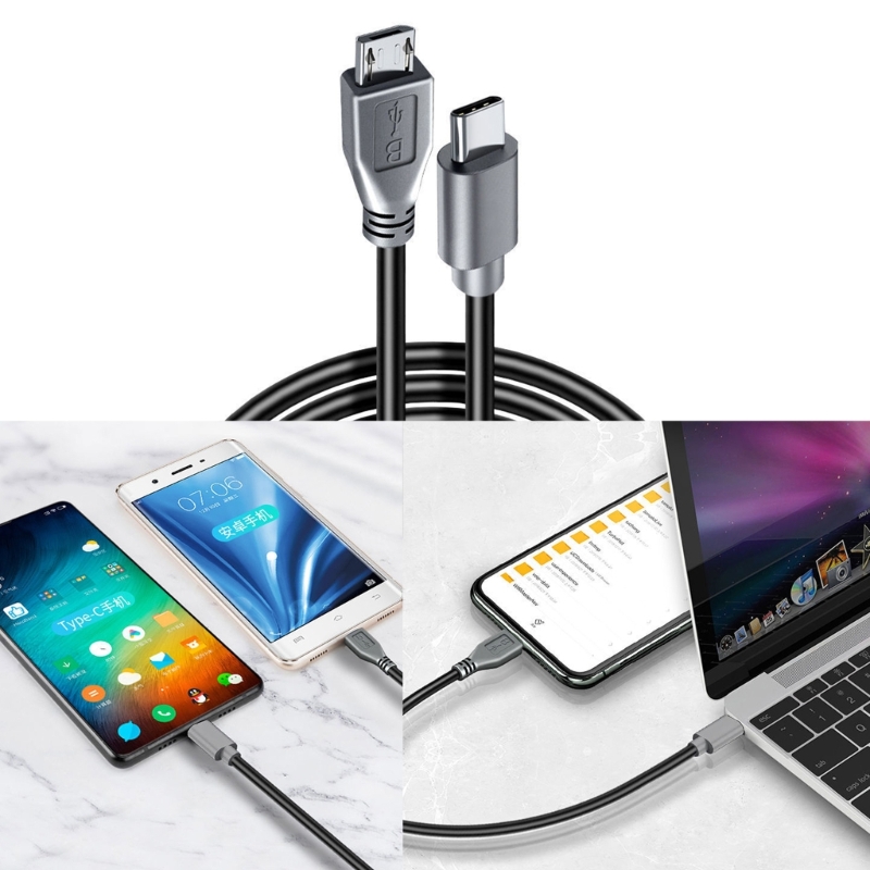 USB 3.1 Type C Male to Micro USB Male Sync OTG Charge Data Transfer Cable Cord