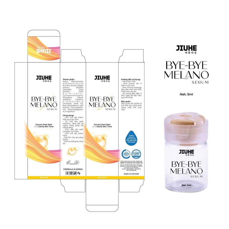 Serum Giảm Thâm JIUHE BYE-BYE MELANO mỹ phẩm Thanh Tô 5ml