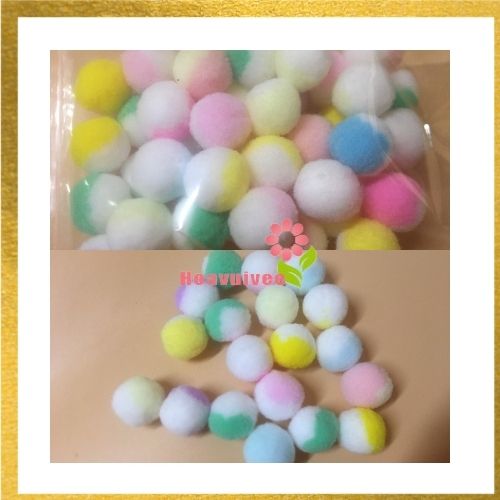 Pompom hạt bông màu-  pompom thiết bị mầm non - Hoavuivee