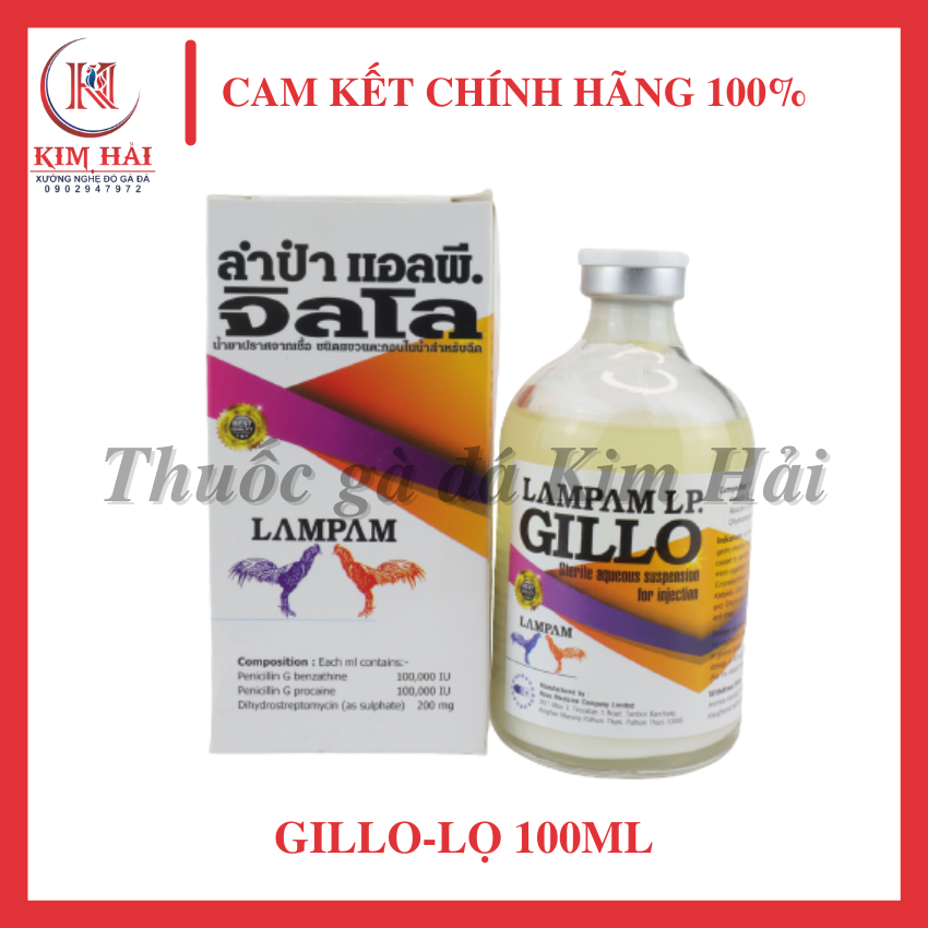 Gillo LamPam-lọ 100ml dạng chích-[tặng kèm kim tiêm]-tr.ị bách bệnh cho gà đá.