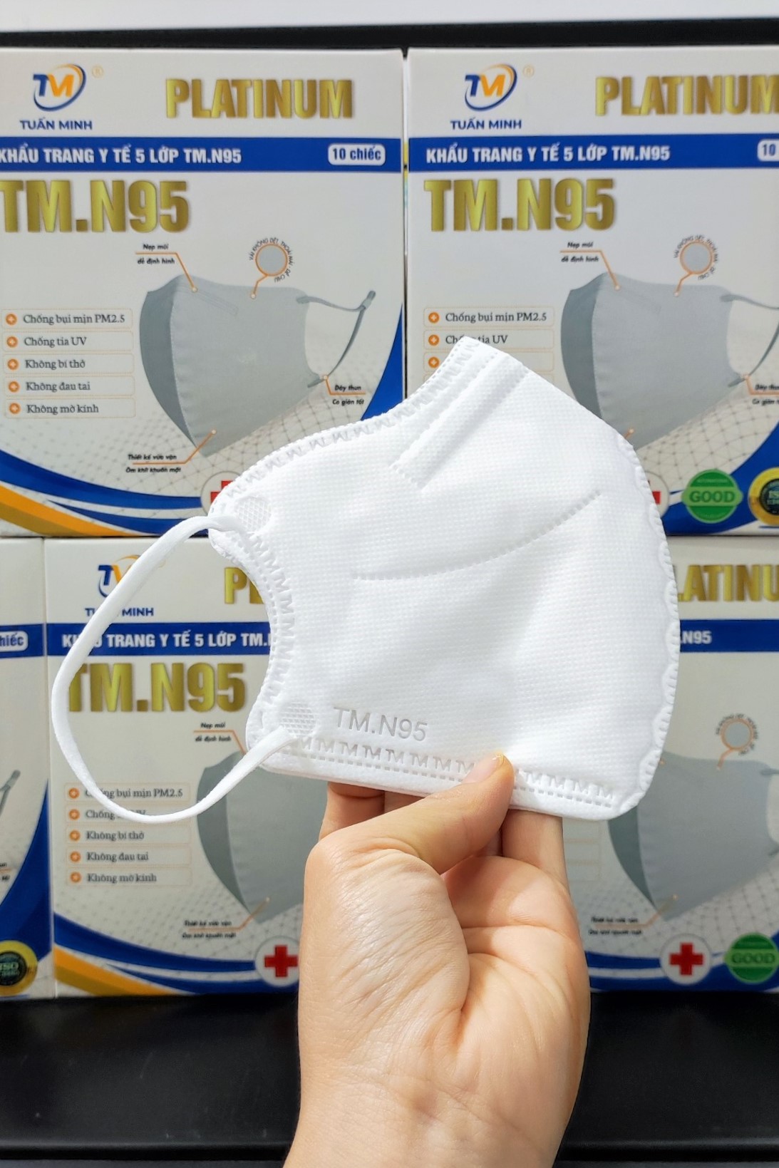 KHẨU TRANG 6D TM.N95 PLATINUM 5 LỚP (HỘP 10 CÁI)