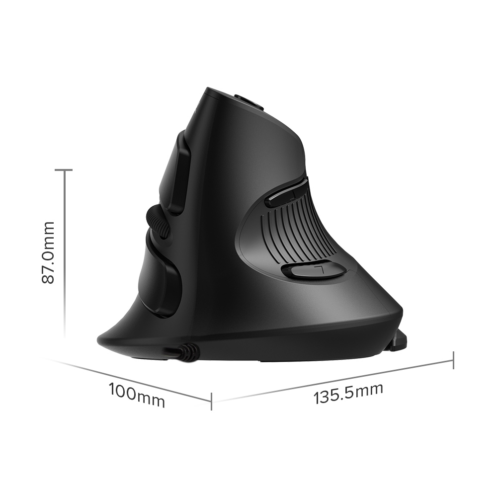 Delux M618 BU Ergonomic Vertical Mouse 6 Buttons 800 1200 1600 DPI Optical Right Hand Mice with Wrist mat For PC Laptop. 