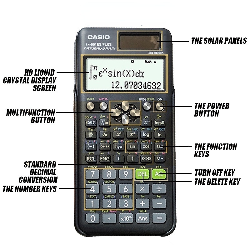 on hand】 Scientific Calculator CASIO Fx-991ES plus Solar portable