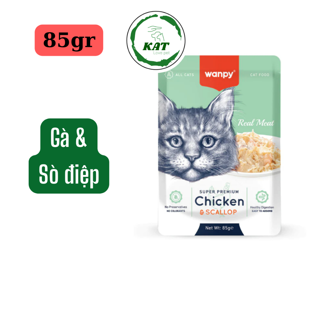[85gr 100gr] Pate Wanpy Premium cho Chó Mèo - Gói 85g 100g - KAT Store
