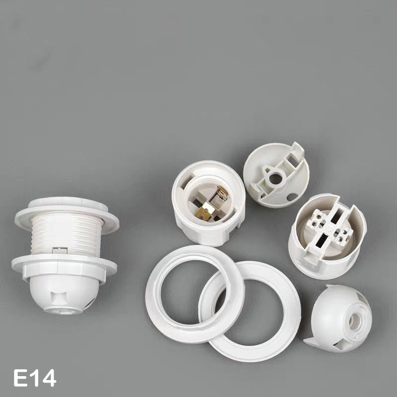 4 Pack Black Bakelite Style E14 SES Pendant Lamp Holder - M10 Ceiling Socket