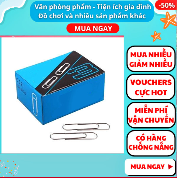 [HCM]Combo 200 kẹp giấy C32 loại tốt giá rẻ (SẢN PHẨM 2 HỘP MỖI HỘP 100 CÁI) ✓kẹp giấy kiểm tra ✓kẹp giấy vẽ ✓ dụng cụ học tập , đồ dùng học tập✓ Nguyễn Thùy Store