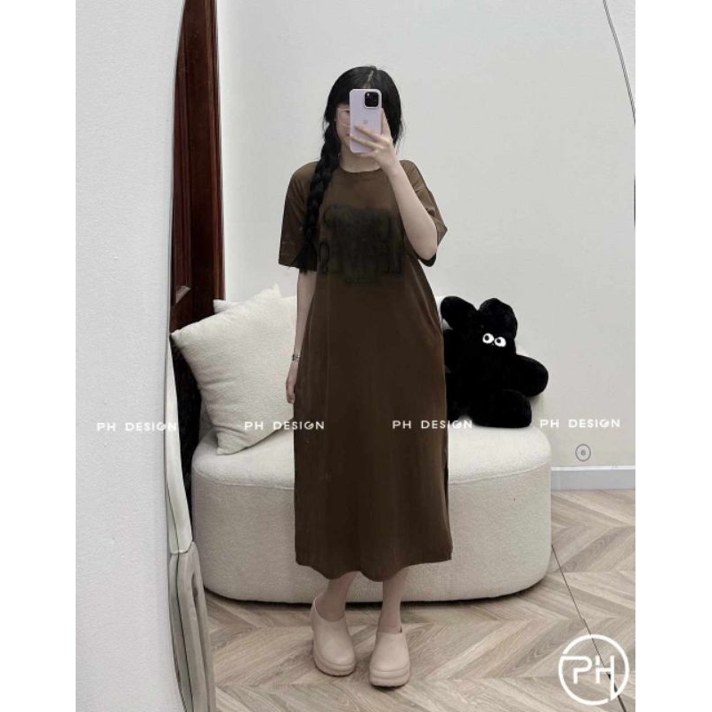 Váy suông cotton chữ
