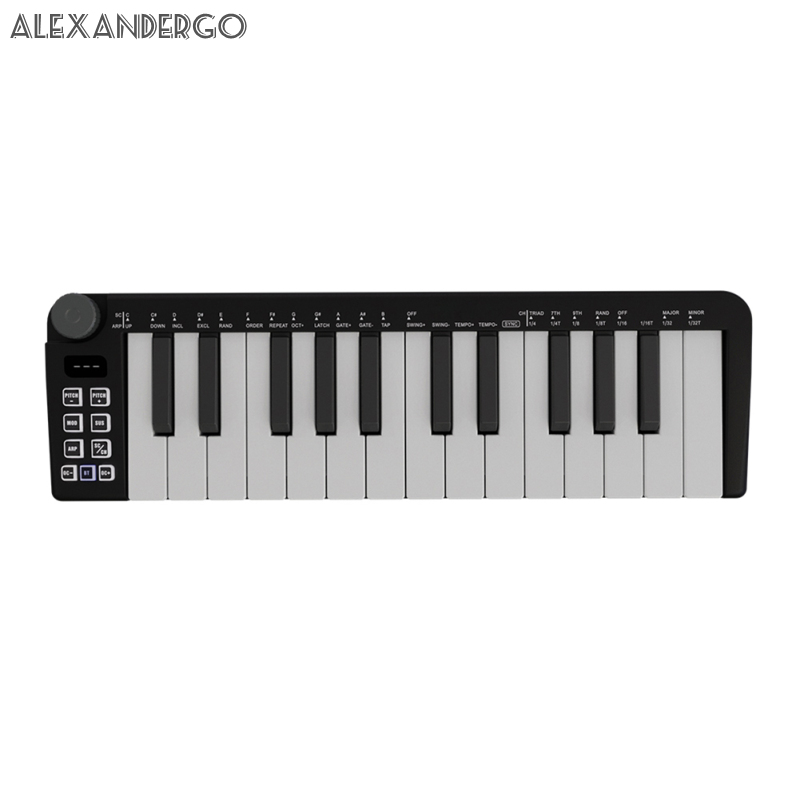 PRO 25 Key USB MIDI Keyboard Controller Mini Portable Keyboard MIDI Controller With Smart Chord Scale Modes Arpeggiator for Music Production
