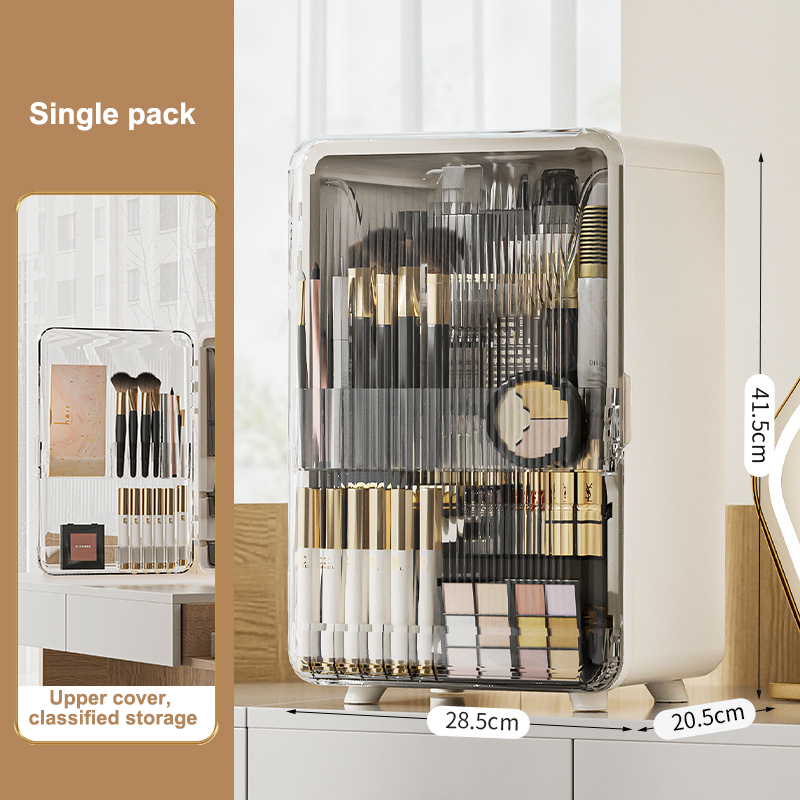 Light luxury large-capacity skin care product storage cabinet desktop lipstick box storage box dressing table dust-proof cosmetics storage box