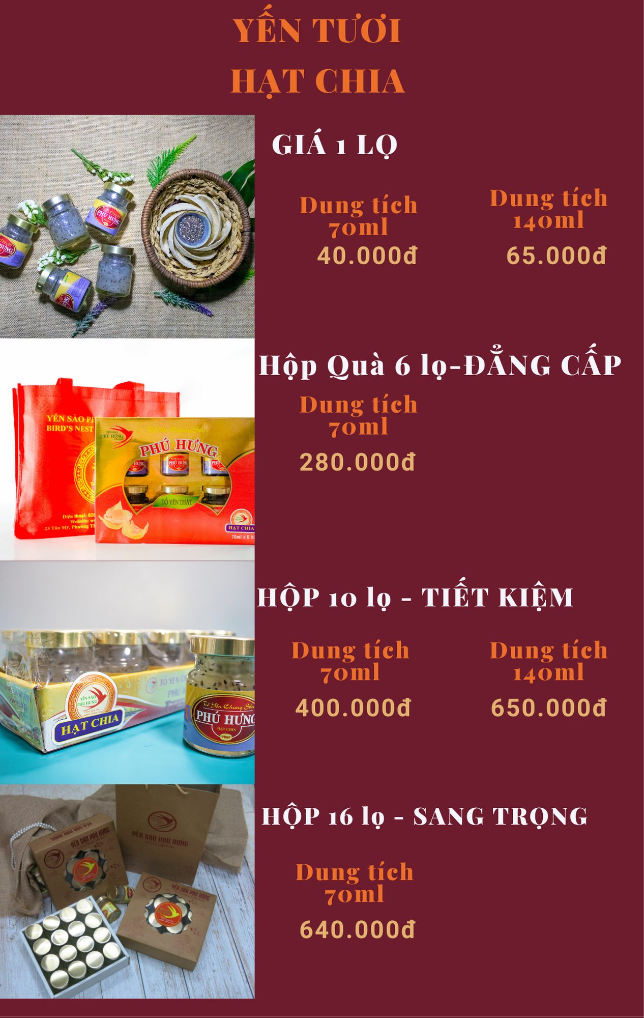 Yến tươi chưng Hạt chia Úc - 140ml