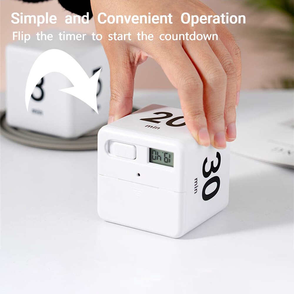 Time Cube Timer Kitchen Timer Kids for Time Management Countdown Settings 15 20 30 60 Minutes