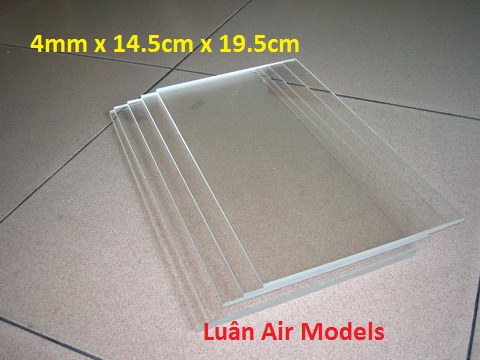 (4mm 14.5x19.5cm) Combo 5 tấm nhựa mica cứng trong suốt làm hồ cá mica, chuồng mica, hộp mica, kính khung ảnh, mica ốp biển số xe, chế đồ chơi sáng tạo, mô hình thủ công, trang trí (VA137x5) - Luân Air Models