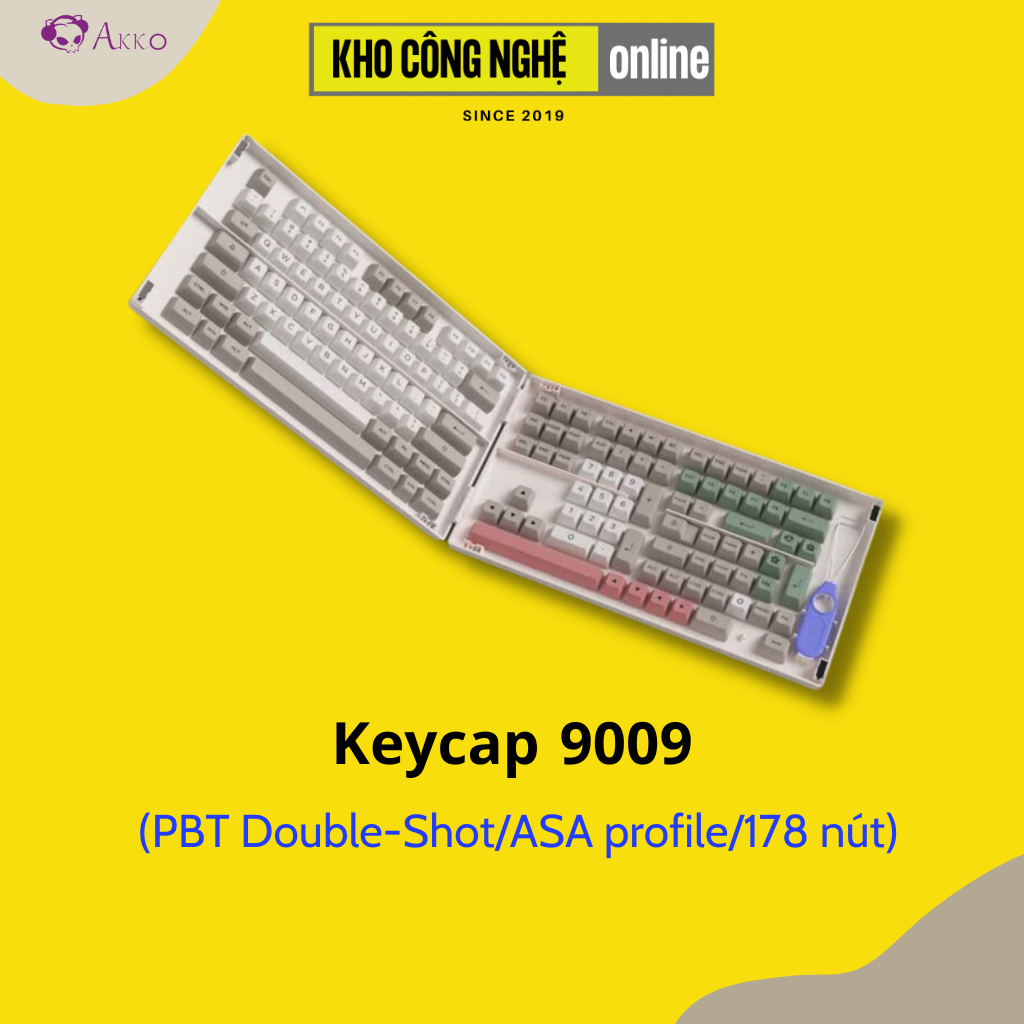 Bộ Keycap AKKO 9009 (PBT Double-Shot/ASA profile/178 nút) Hàng Chính Hãng