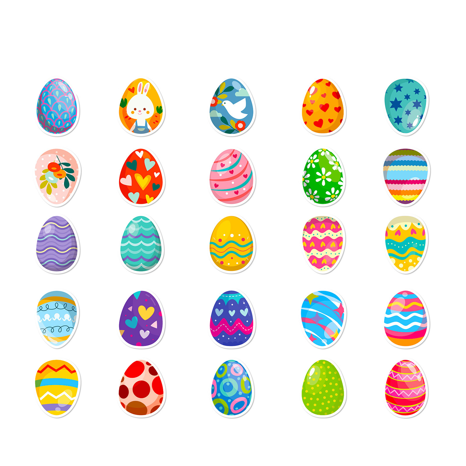 Waterproof Easter Stickers Easter Eggs Stickers Colorful Easter Egg Stickers Waterproof Decals for Water Bottles Laptops Skateboards Diy Festival Decoration