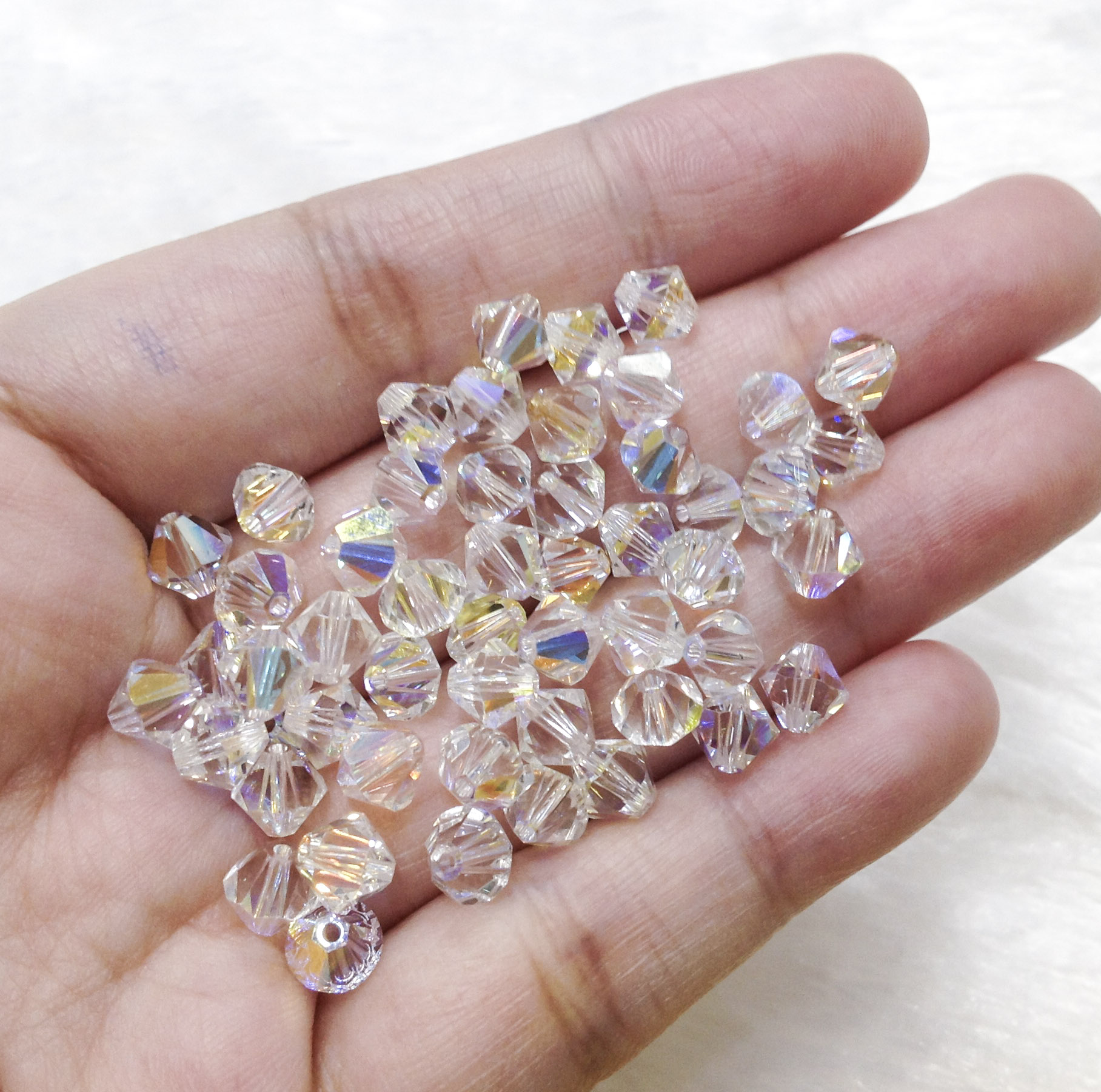 6mm luxury bling crystal rhinestone beads spacer bracelet luxury jewelry [1 pack of 10 PCs 6mm beads]