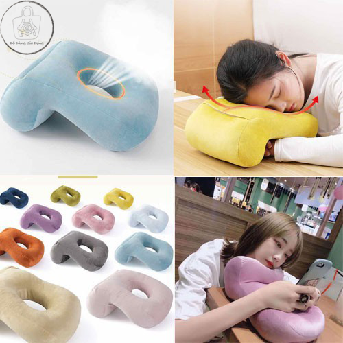 Gối ngủ văn phòng đa năng phù hợp mọi tư thế ngủ, cho bạn giấc ngủ ngắn thoải mái, không xẹp, không lún
