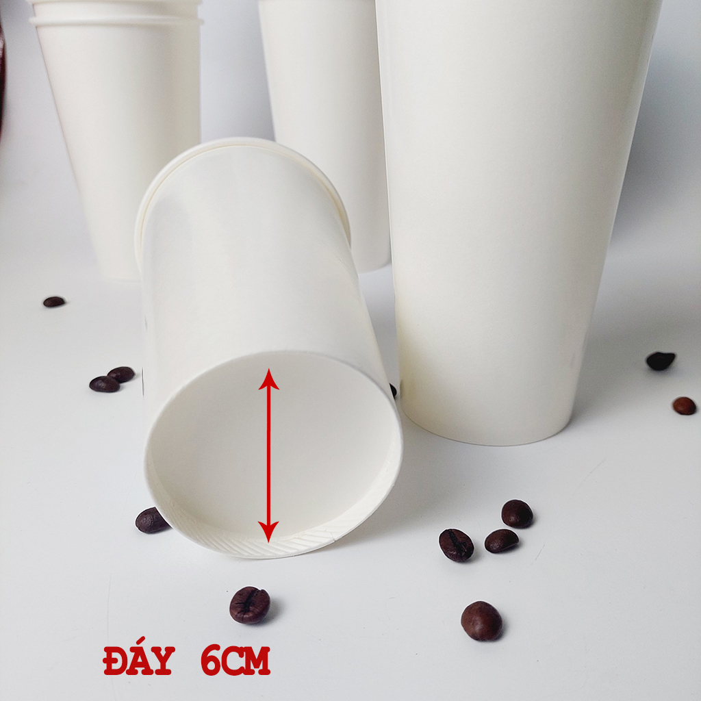 Set 50 ly giấy cốc giấy 660ml - 22oz trắng trơn siêu đẹp