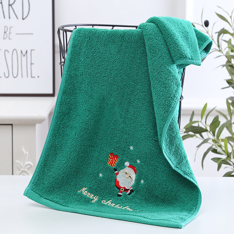 Christmas towel pure cotton face towel Santa Claus New Year gift