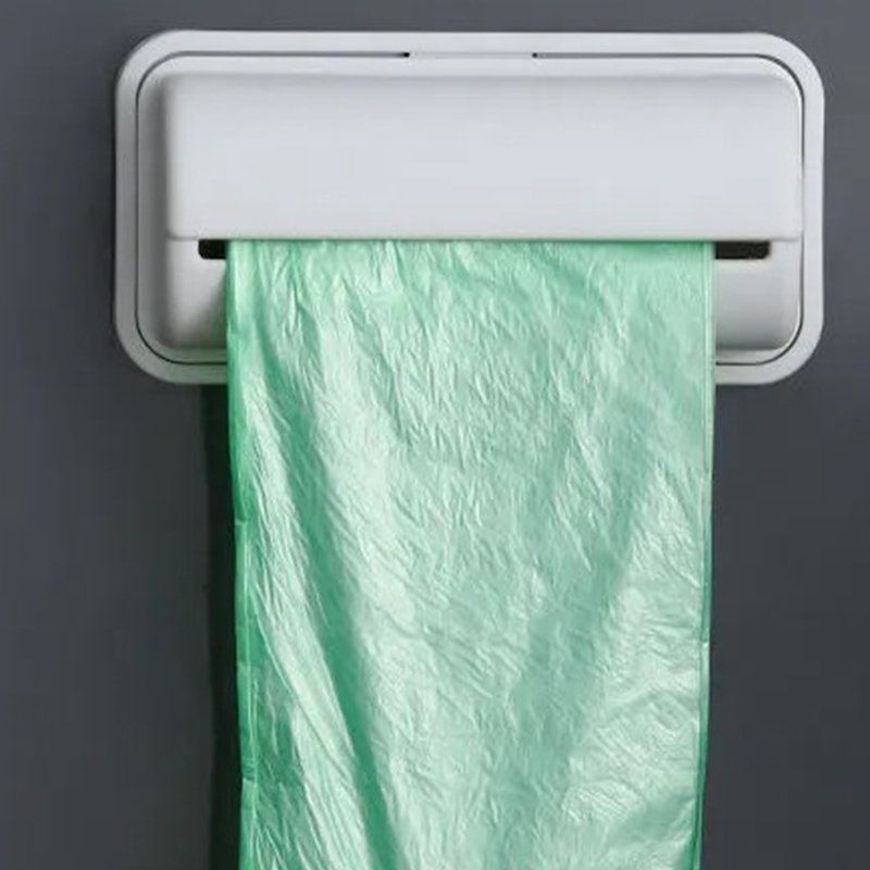 Container plastic bag kitchen bag rack wall mounted dispenser bathroom ...